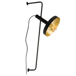 Whizz Plug In Wall Sconce - Black / Black / Gold