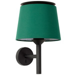Savoy Wall Sconce - Matte Black / Green