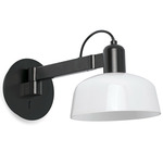 Tatawin Swing Arm Wall Sconce - Satin Black / Opal