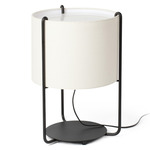 Drum Table Lamp - Matte Black / Beige