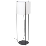 Drum Floor Lamp - Matte Black / Beige