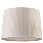 Samba Pendant - Matte Black / Beige Ribbon