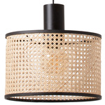 Mambo Pendant - Matte Black / Rattan