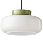 Deco Maracana Pendant - Sage Green / Milk White