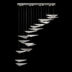 Volo Linear Multi Light Pendant - Silver Leaf / Clear Linear