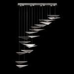 Volo Linear Multi Light Pendant - Silver Leaf / Smoke Linear