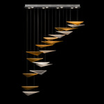 Volo Linear Multi Light Pendant - Silver Leaf / Amber Linear