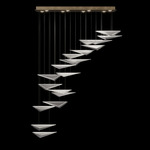 Volo Linear Multi Light Pendant - Soft Gold / Clear Linear