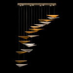 Volo Linear Multi Light Pendant - Soft Gold / Amber Linear