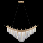 Arpeggio Curved Linear Pendant - Soft Gold Leaf / Arpeggio Clear