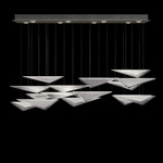 Volo Linear Multi Light Pendant - Silver Leaf / Clear Linear