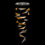 Volo Round Multi Light Pendant - Silver Leaf / Amber Linear