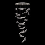 Volo Round Multi Light Pendant - Silver Leaf / Clear Hammered