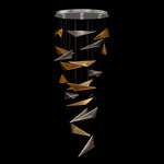 Volo Round Multi Light Pendant - Silver Leaf / Amber Hammered