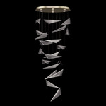 Volo Round Multi Light Pendant - Soft Gold / Clear Hammered