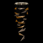 Volo Round Multi Light Pendant - Soft Gold / Amber Hammered