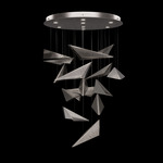 Volo Round Multi Light Pendant - Silver Leaf / Smoke Linear