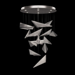 Volo Round Multi Light Pendant - Silver Leaf / Clear Hammered