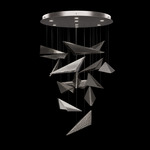 Volo Round Multi Light Pendant - Silver Leaf / Smoke Hammered