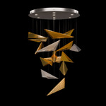 Volo Round Multi Light Pendant - Silver Leaf / Amber Hammered