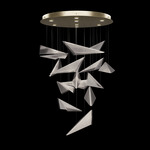 Volo Round Multi Light Pendant - Soft Gold / Clear Linear