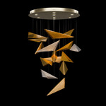 Volo Round Multi Light Pendant - Soft Gold / Amber Linear