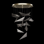 Volo Round Multi Light Pendant - Soft Gold / Smoke Hammered