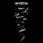 Volo Round Multi Light Pendant - Soft Gold / Smoke Hammered