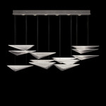 Volo Rectangular Multi Light Pendant - Silver Leaf / Clear Linear