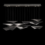 Volo Linear Multi Light Pendant - Silver Leaf / Smoke Linear