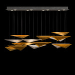 Volo Linear Multi Light Pendant - Silver Leaf / Amber Linear