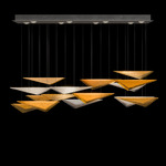Volo Linear Multi Light Pendant - Silver Leaf / Amber Hammered