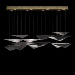 Volo Linear Multi Light Pendant - Soft Gold / Smoke Linear
