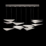 Volo Rectangular Multi Light Pendant - Silver Leaf / Clear Hammered