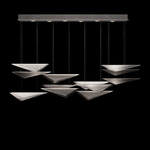 Volo Rectangular Multi Light Pendant - Silver Leaf / Smoke Hammered