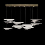 Volo Rectangular Multi Light Pendant - Soft Gold / Clear Linear
