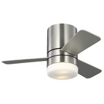 Era Small Hugger Ceiling Fan - Brushed Nickel / Silver / American Walnut