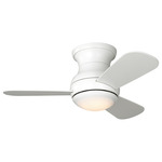 Orbis Hugger Ceiling Fan with Light - Matte White / Matte White / Frosted