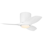 Titus Small Hugger Ceiling Fan - Matte White / Matte White