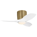 Titus Small Hugger Ceiling Fan - Satin Brass / Matte White / Matte White