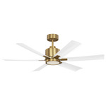 Flera Smart Ceiling Fan - Burnished Brass / Matte White / Frosted