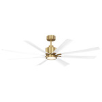 Flera Smart Ceiling Fan - Burnished Brass / Matte White / Frosted