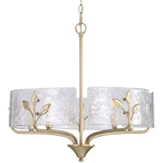 Bloem Pendant - White Gold / Clear Hammered Glass