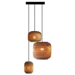 Ausi Mixed Cluster Circular Scraplight Pendant - Black / Natural