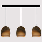Bell Linear Scraplight Pendant - Black / Natural