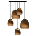 Bell Mixed Cluster Circular Scraplight Pendant - Black / Natural