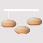 Disc Linear Scraplight Pendant - White / Blonde