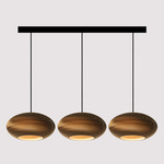 Disc Linear Scraplight Pendant - Black / Natural