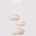 Disc Mixed Circular Scraplight Pendant - White / White