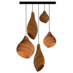 Hive-Nest Mixed Cluster Circular Scraplight Pendant - Black / Natural